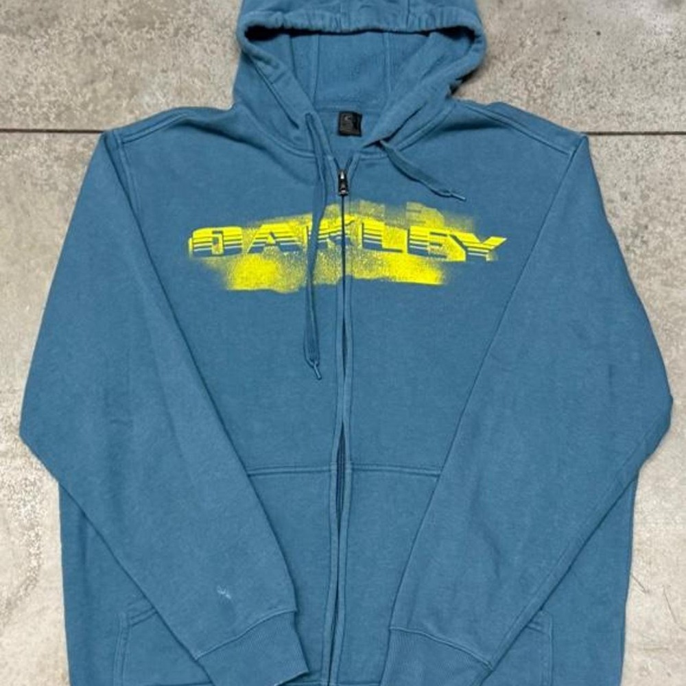 Vintage Oakley Full Zip Up Hoodie Sweatshirt Sz large